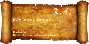 Károsi Antal névjegykártya